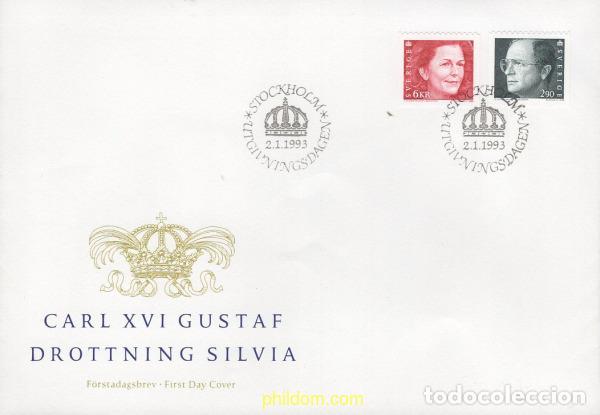Sellos: 436382 MNH SUECIA 1993 REY CARLOS XVI GUSTAVO Y LA REINA SILVIA