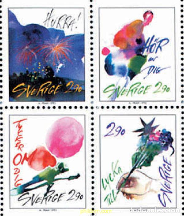Sellos: 113087 MNH SUECIA 1993 SELLOS DE BUENOS DESEOS