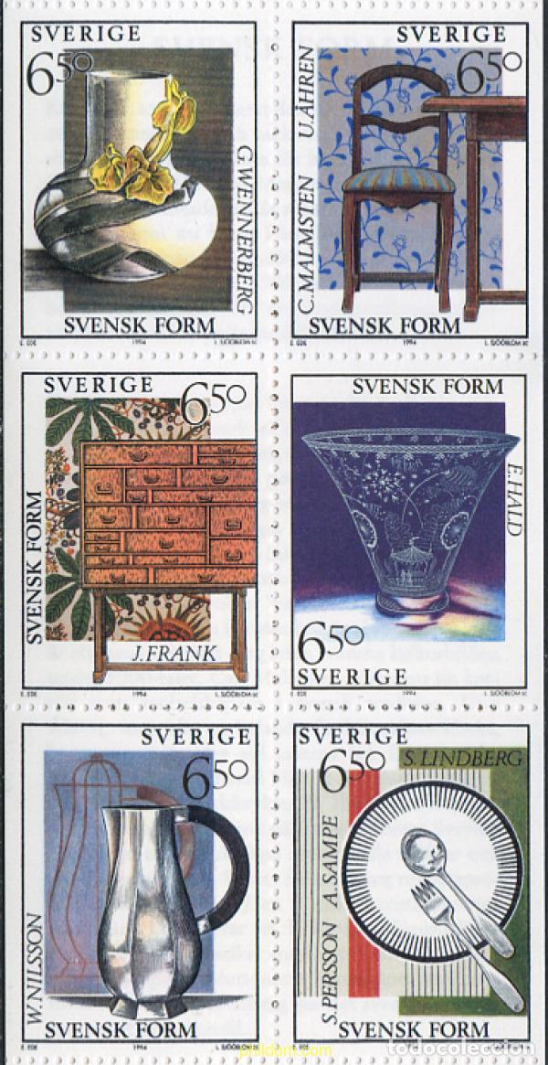 Sellos: 113446 MNH SUECIA 1994 OBJETOS DE DISE&Ntilde;O SUECO
