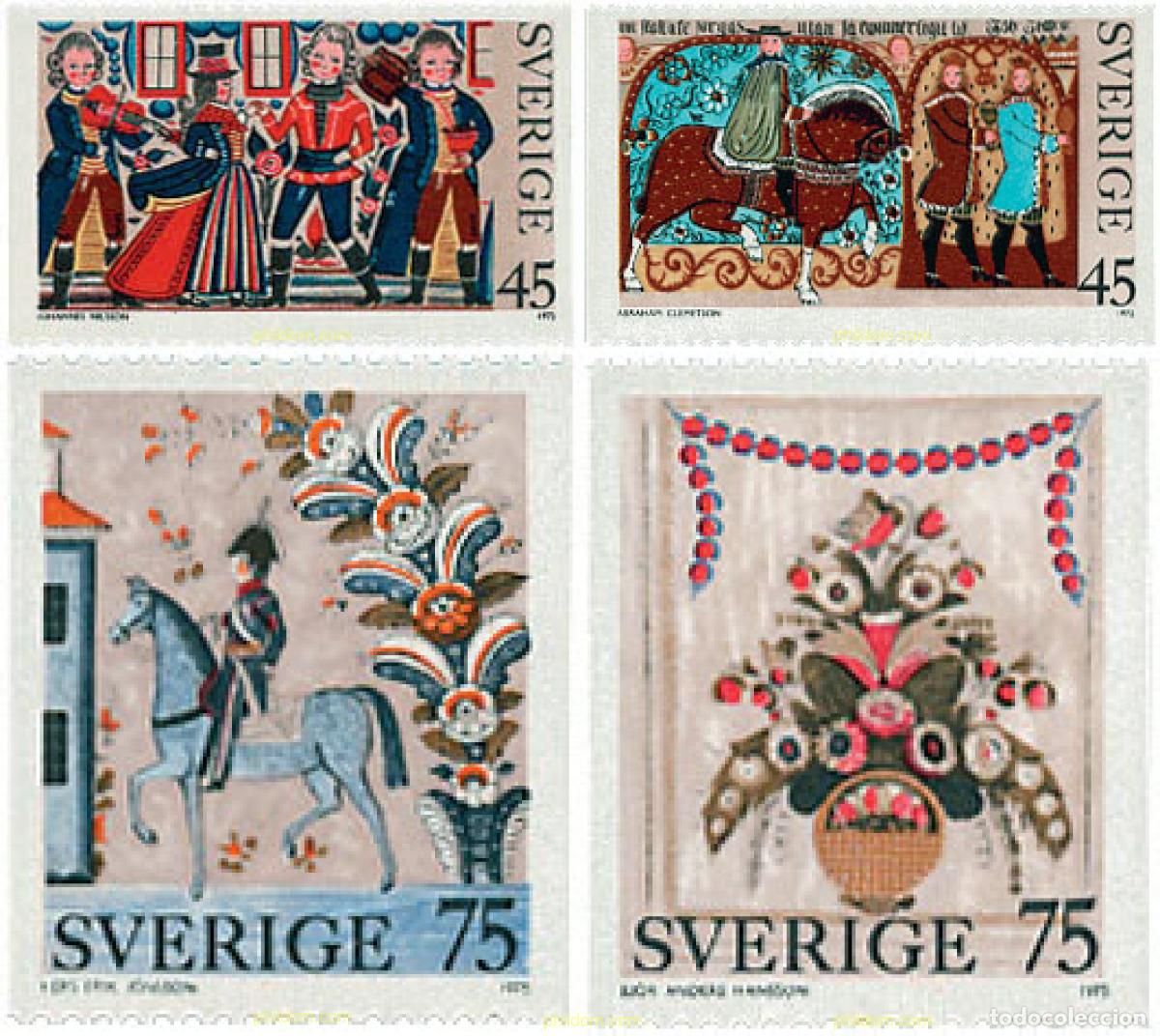 Sellos: 119230 MNH SUECIA 1973 NAVIDAD. PINTURAS RUSTICAS DEL SIGLO XVIII.