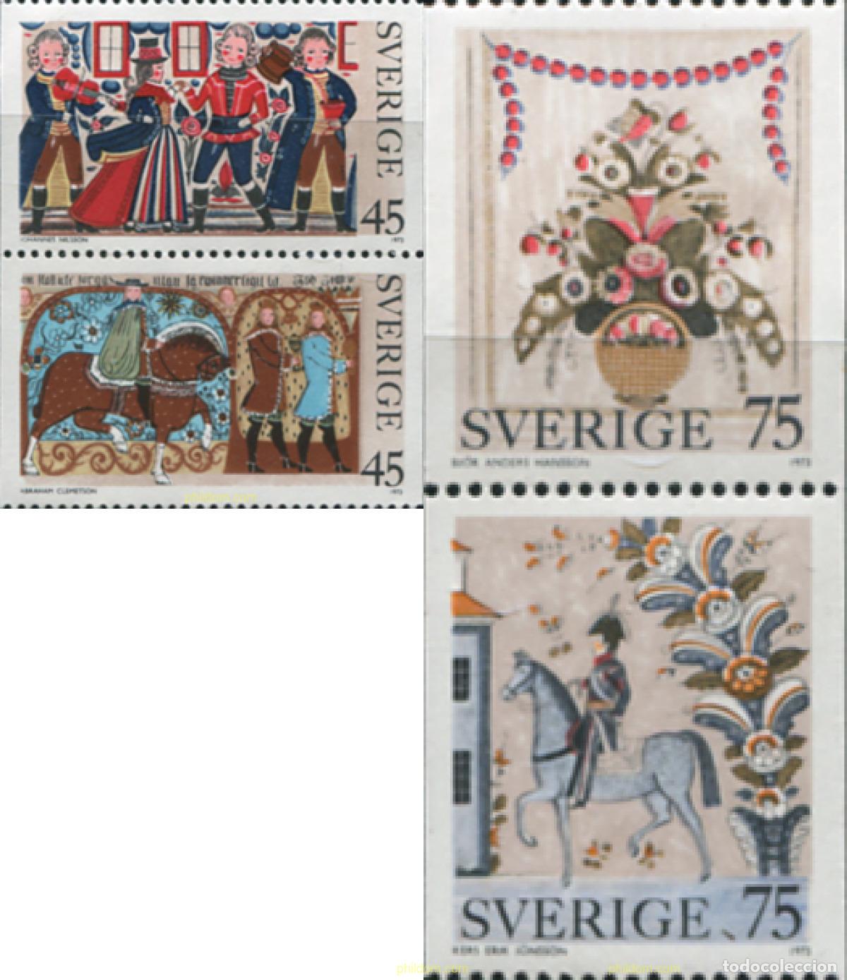 Sellos: 363464 MNH SUECIA 1973 NAVIDAD. PINTURAS RUSTICAS DEL SIGLO XVIII.