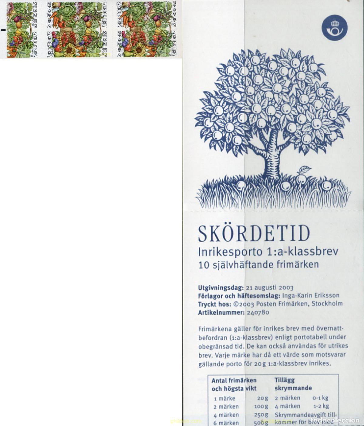 Sellos: 131942 MNH SUECIA 2003 TIEMPO DE COSECHA