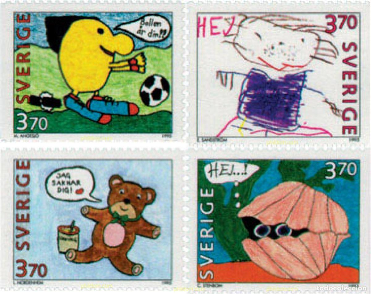 Sellos: 113641 MNH SUECIA 1995 DIBUJOS INFANTILES