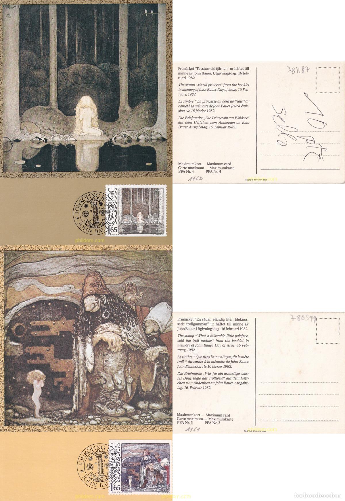 Sellos: 781187 USED SUECIA 1982 CENTENARIO DEL NACIMIENTO DE JOHN BAUER