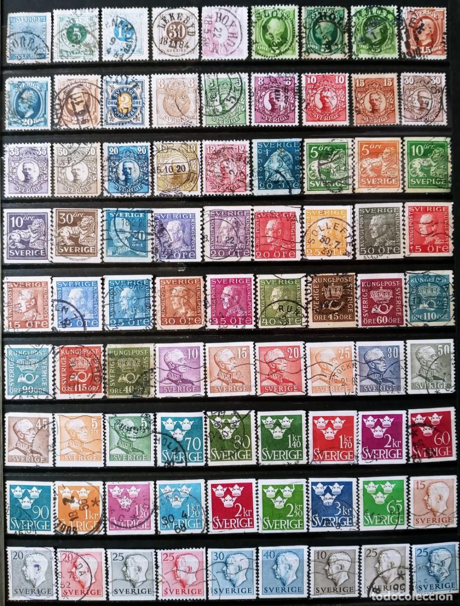 Sellos: SUECIA - IVERT LOTE DE 148 SELLOS USADO BASICOS - LOS DE LAS 2 FOTOS