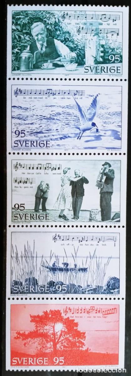 Sellos: SUECIA - IVERT 965/69 NUEVO ** - HOMENAJE AL POETA SUECO EVERT TAUBE - A&Ntilde;O 1977