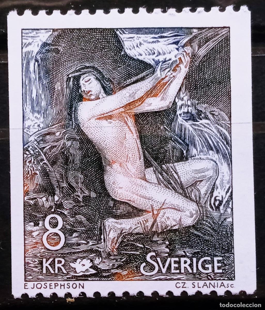 Sellos: SUECIA - IVERT 1114 NUEVO ** - PINTURA EL GENIO DEL AGUA DE HERNST JOSEPHSON - A&Ntilde;O 1977