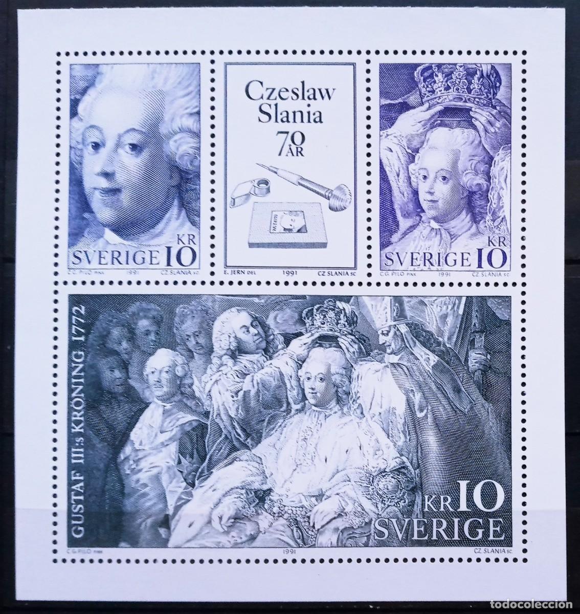 Sellos: SUECIA - IVERT 1670/72 NUEVO ** 70&ordm; ANIVERS. DEL GRABADOR CZESLAW SLANIA A&Ntilde;O 1991