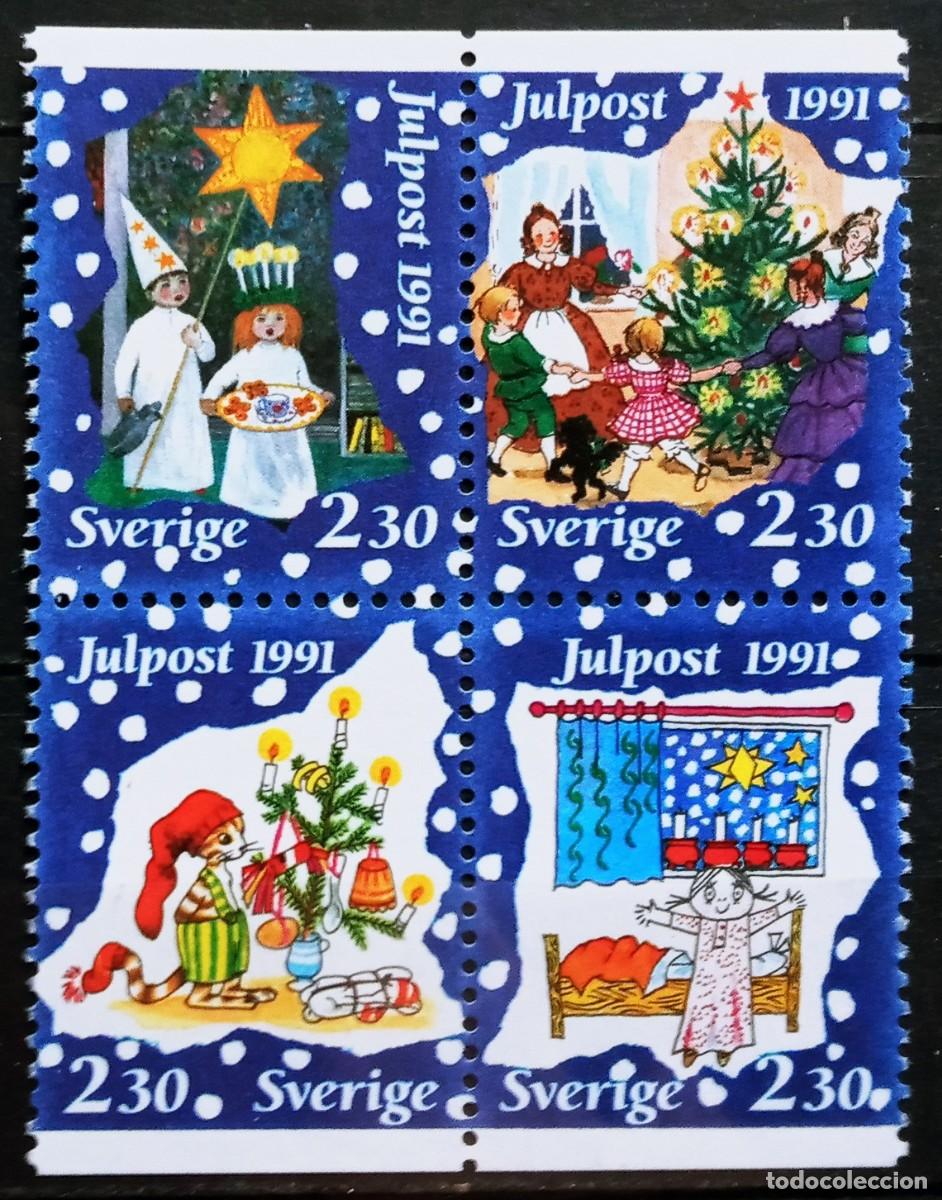 Sellos: SUECIA - IVERT 1677/80 NUEVO ** SERIE DE NAVIDAD A&Ntilde;O 1991