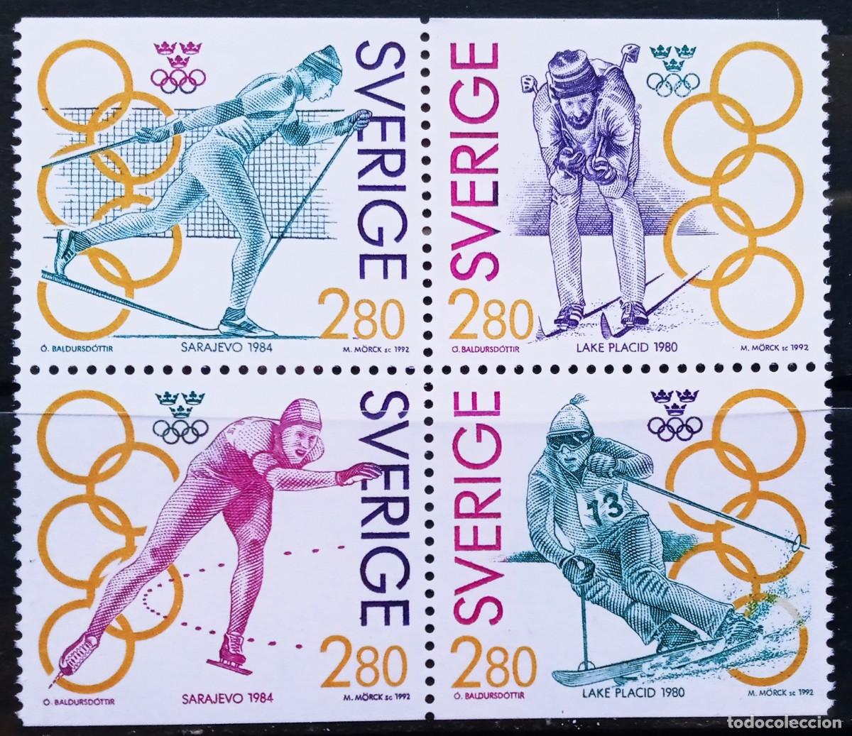 Sellos: SUECIA - IVERT 1682/85 NUEVOS ** CAMPEONES SUECOS MEDALLAS DE ORO EN JJ.OO. A&Ntilde;O 1992