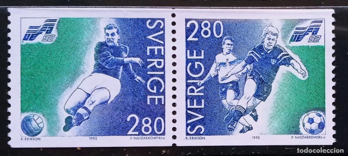 Sellos: SUECIA - IVERT 1697/98 NUEVOS ** CAMPEONATO DE EUROPA DE FUTBOL A&Ntilde;O 1992