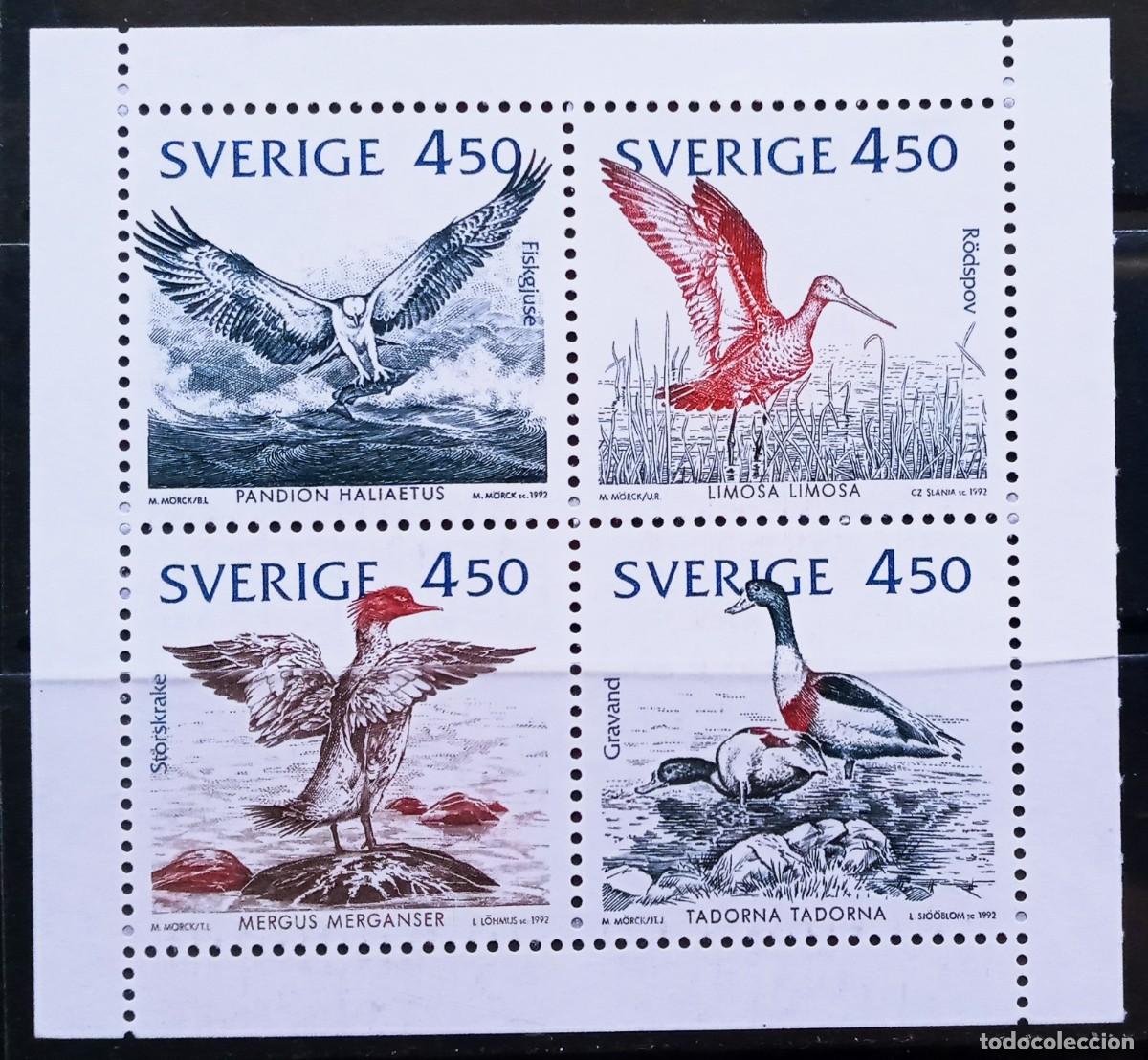 Stamps: SUECIA - IVERT 1724/27 NUEVO ** AVES RIBERE&Ntilde;AS DEL BALTICO A&Ntilde;O 1992