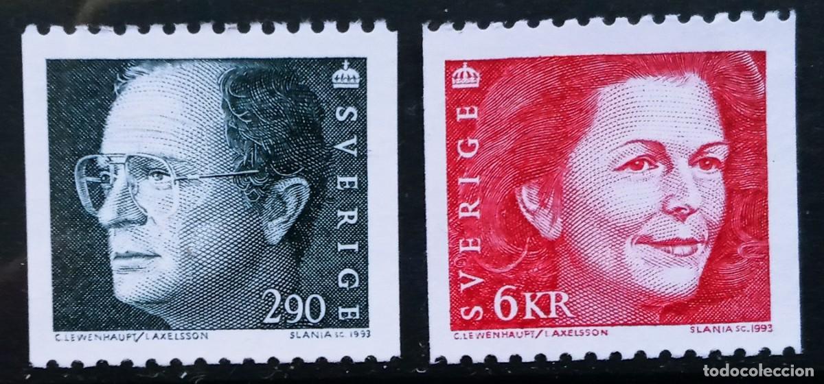 Sellos: SUECIA - IVERT 1736/37 NUEVO ** SERIE BASICA REY CARLOS GUSTAVO Y REINA SILVIA A&Ntilde;O 1993