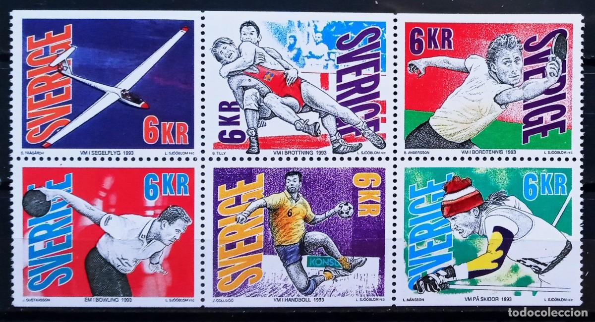 Sellos: SUECIA - IVERT 1743/48 NUEVO ** SERIE DEPORTES EVENTOS DEPORTIVOS EN SUECIA A&Ntilde;O 1993