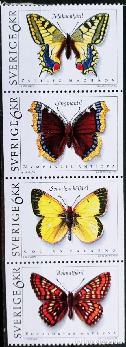 Sellos: SUECIA - IVERT 1759/62 NUEVO ** SERIE FAUNA MARIPOSAS - A&Ntilde;O 1993