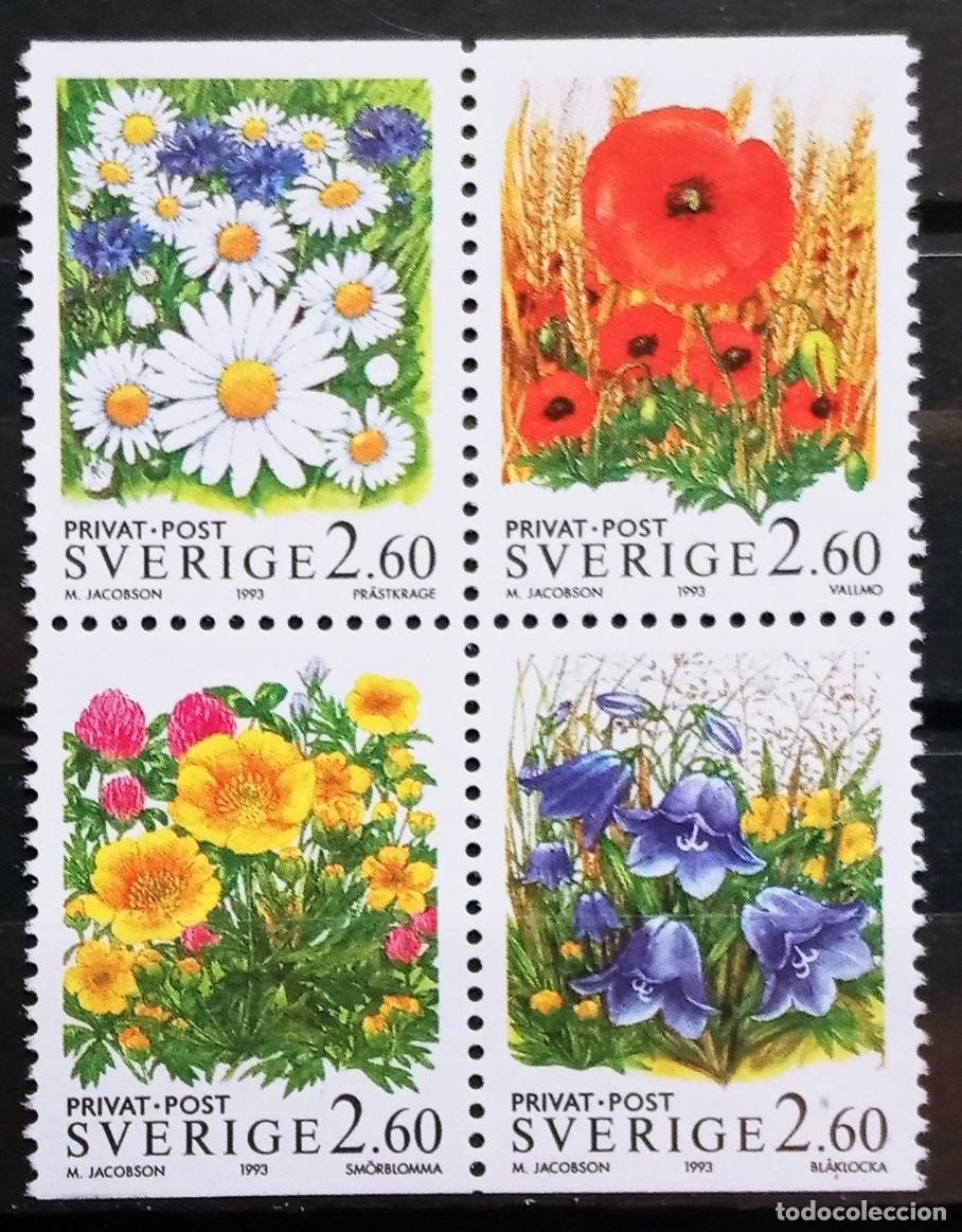 Sellos: SUECIA - IVERT 1763/66 NUEVO ** SERIE FLORA FLORES SILVESTRES - A&Ntilde;O 1993