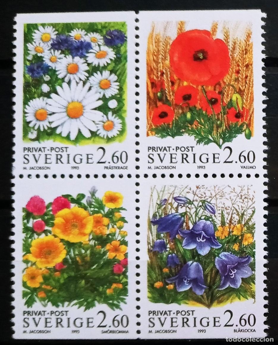 Sellos: SUECIA - IVERT 1763/66 NUEVO ** SERIE FLORA FLORES SILVESTRES - A&Ntilde;O 1993