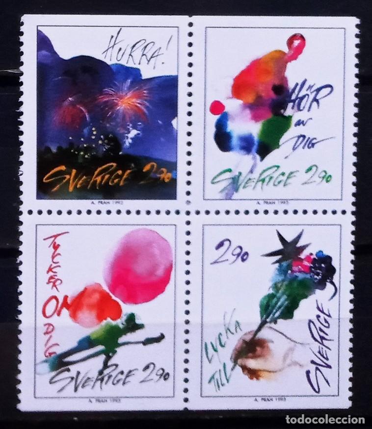 Sellos: SUECIA - IVERT 1767/70 NUEVO ** SELLOS DE FELICITACIONES - A&Ntilde;O 1993