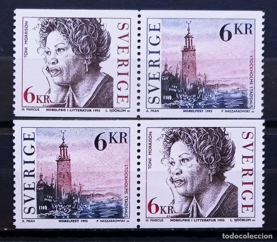 Sellos: SUECIA - IVERT 1781/82 NUEVO ** 2 PAREJAS - PREMIO NOBEL LITERATURA A&Ntilde;O 1993