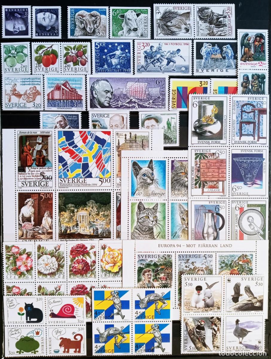 Sellos: SUECIA - IVERT A&Ntilde;O 1994 COMPLETO NUEVOS ** 60 SELLOS + 1 HOJA BLOQUE - LOS DE LA FOTO