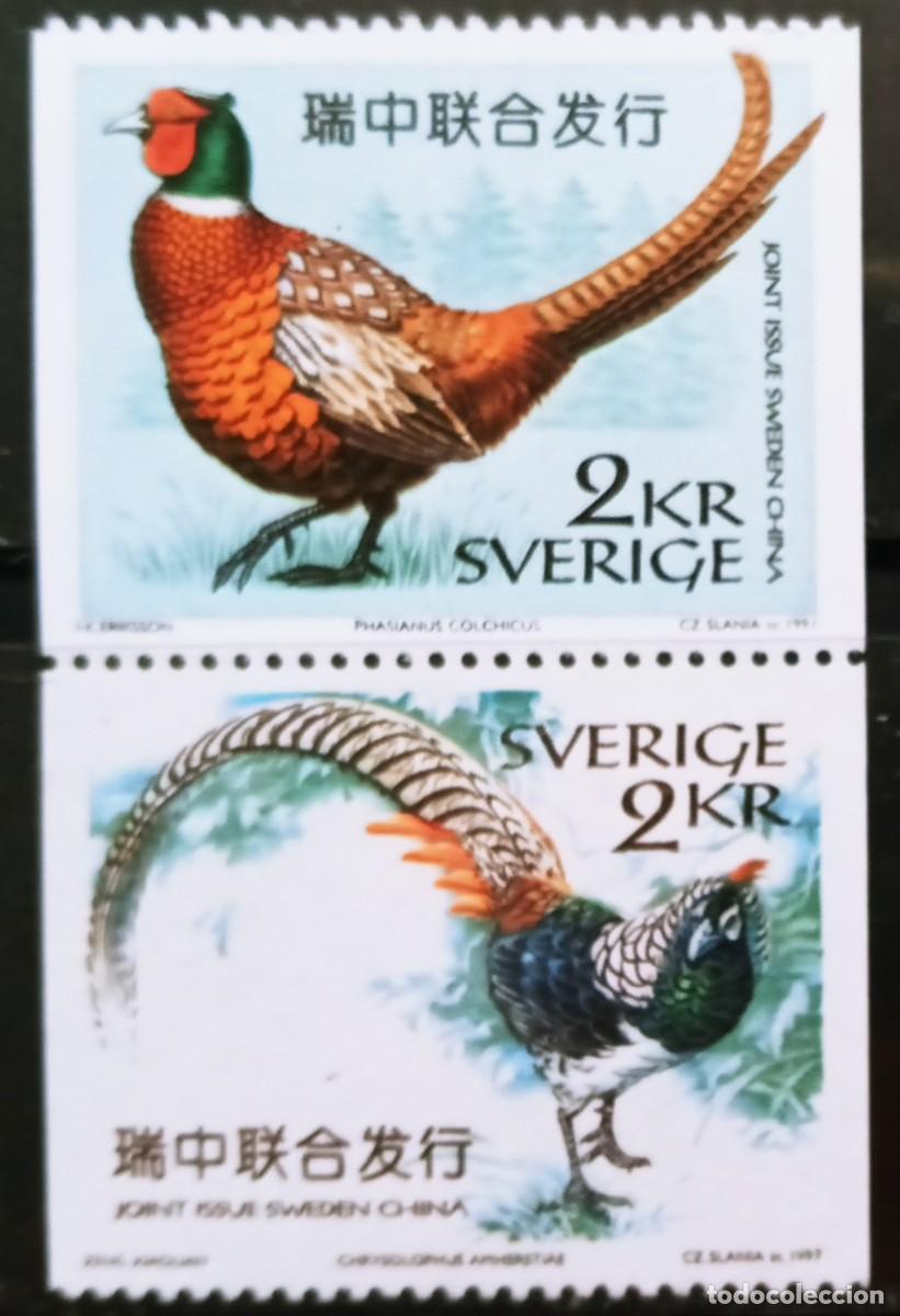 Sellos: SUECIA - IVERT 1986/87 NUEVOS ** FAISANES SERIE CONJUNTA CON CHINA A&Ntilde;O 1977