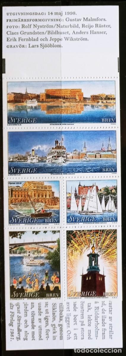 Sellos: SUECIA - IVERT 2032/37 CARNET C2032 NUEVOS ** ESTOCOLMO CIUDAD SOBRE EL AGUA A&Ntilde;O 1998
