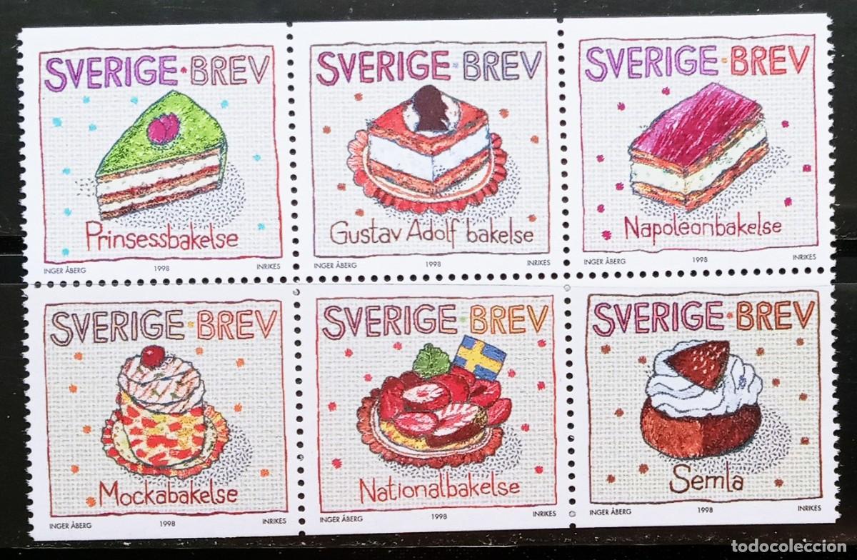 Sellos: SUECIA - IVERT 2046/51 NUEVOS ** SERIE GASTRONOMIA PASTELES A&Ntilde;O 1998