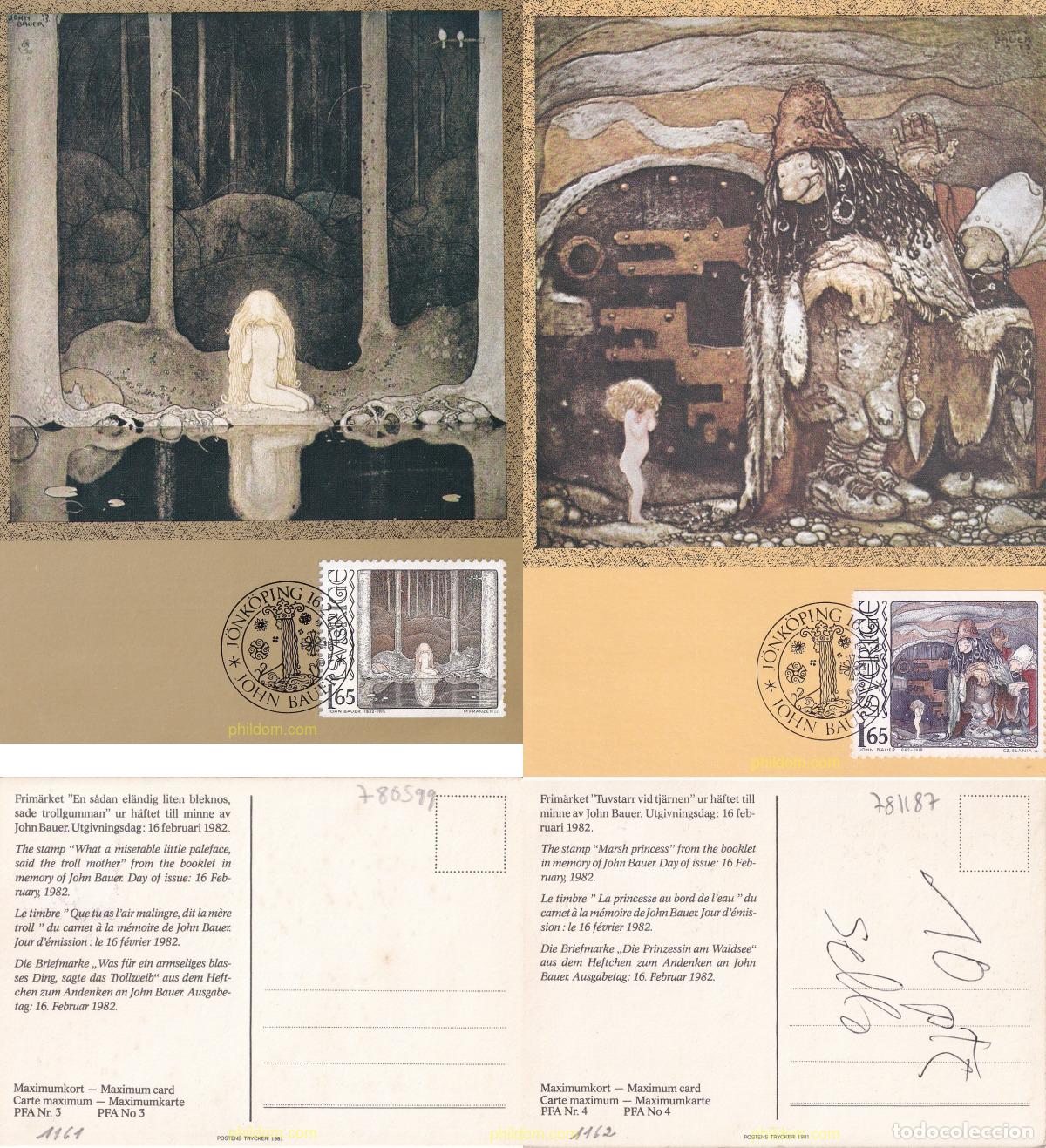 Sellos: 781187 USED SUECIA 1982 CENTENARIO DEL NACIMIENTO DE JOHN BAUER