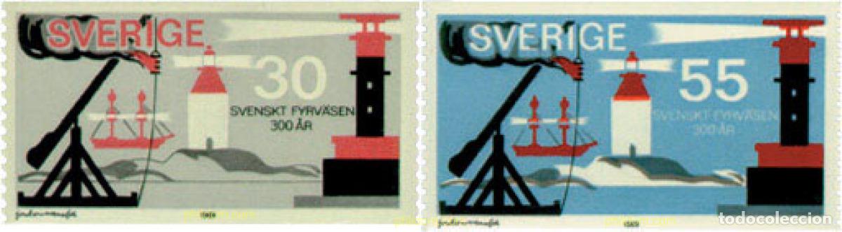 Sellos: 108456 MNH SUECIA 1969 3 CENTENARIO DE LOS SERVICIOS DE FAROS SUECOS