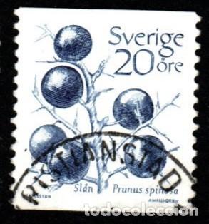 Sellos: Suecia. Frutos. Prunus Sapinosa. 1983 YT-1210. usado