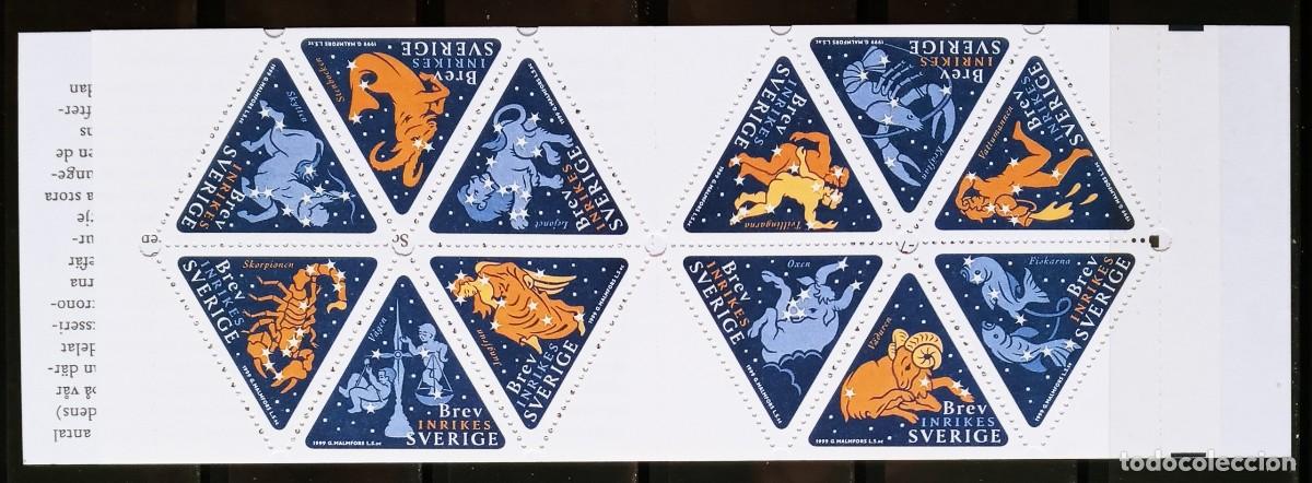 Sellos: SUECIA - IVERT 2111/22 CARNET C2111 NUEVO ** SERIE DEL ZODIACO A&Ntilde;O 1999