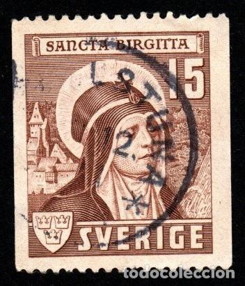 Sellos: Suecia. 550 Anv. Canonizaci&oacute;n Sta, Brigitte. 1941. YT-290 usado