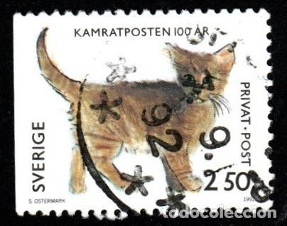 Sellos: Suecia. Animales Salvajes. Gato. 1992 YT-1701. usado
