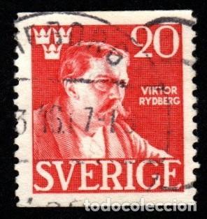 Sellos: Suecia. 50 Anv. Muerte Victor Rydeberg. 1945. YT-315 usado