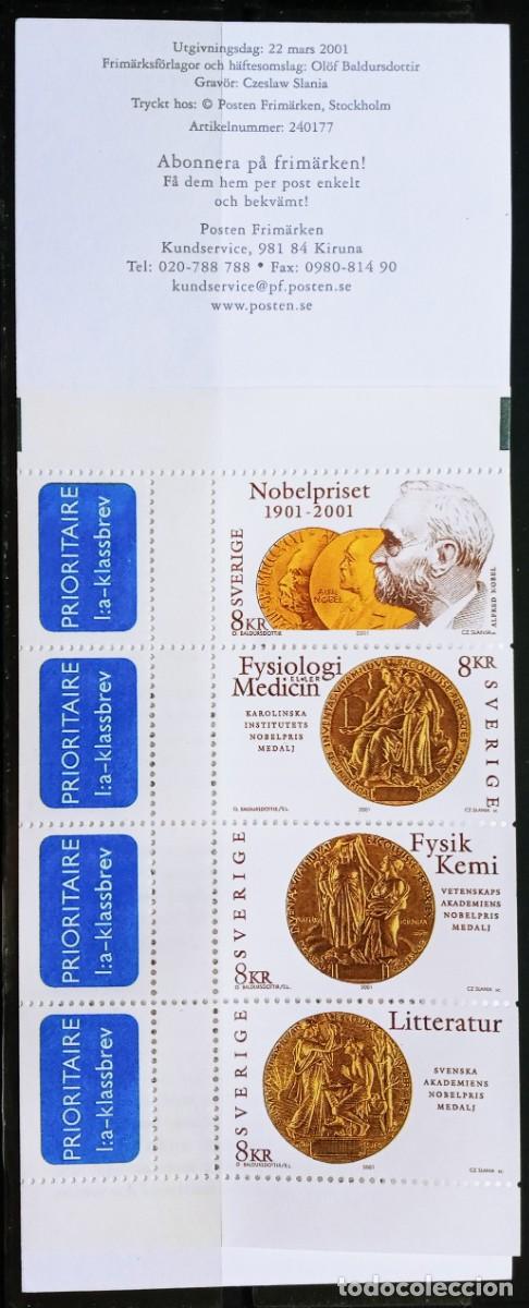 Sellos: SUECIA - IVERT 2203/06 CARNET C2203 NUEVOS ** CENTENARIO PREMIOS NOBEL A&Ntilde;O 2001
