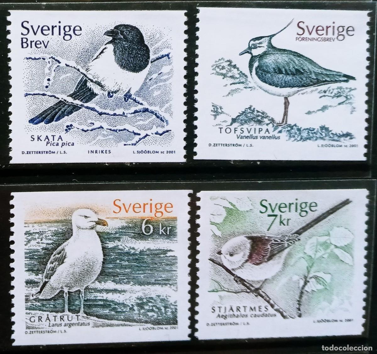 Sellos: SUECIA - IVERT 2210/13 NUEVOS ** SERIE FAUNA PAJAROS A&Ntilde;O 2001