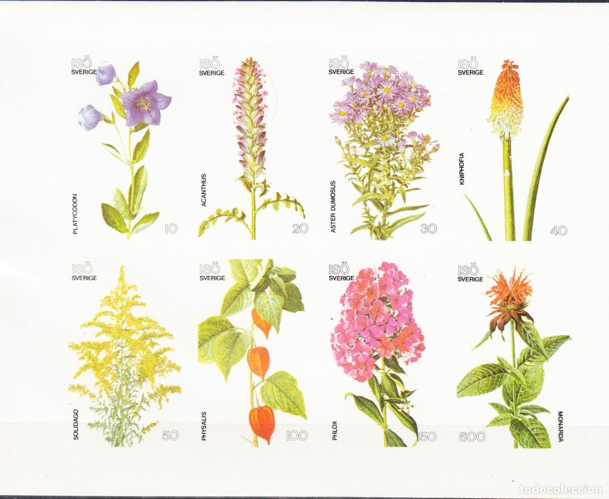 Sellos: ISO SUECIA 1977 SHEET MNH IMPERF FLORA FLOWERS FLEURS FLORES BLUMEN FIORI