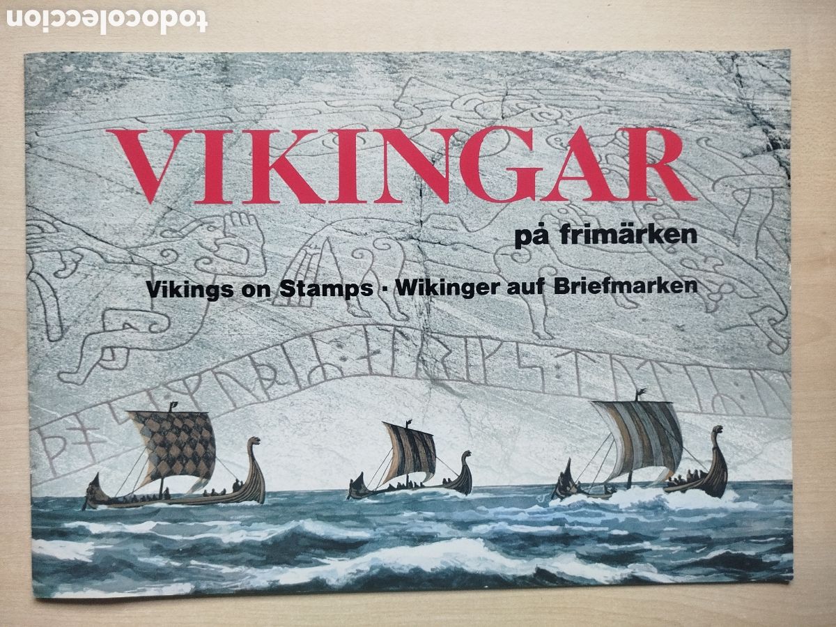 Sellos: Libro Folleto Filat&eacute;lico Suecia 1990 - Vikingar p&aring; frim&auml;rken (Vikingos) - Grabados de Czeslaw Slania