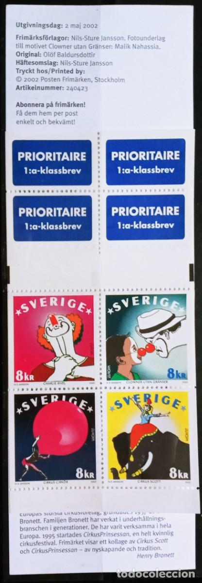 Sellos: SUECIA - IVERT 2275/78 CARNET C2275 NUEVOS ** EUROPA CEPT EL CIRCO A&Ntilde;O 2002