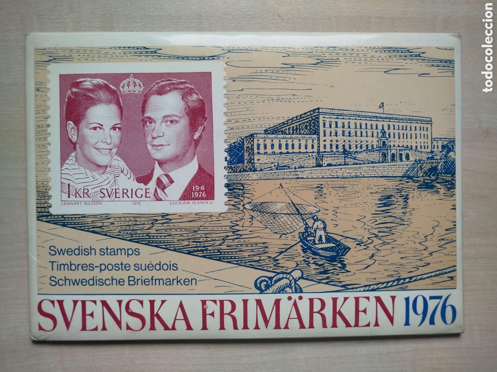 Sellos: Suecia 1976. Libro / Anuario Oficial Completo (Svenska Frim&auml;rken). Con Todos Los Sellos Del A&ntilde;o MNH