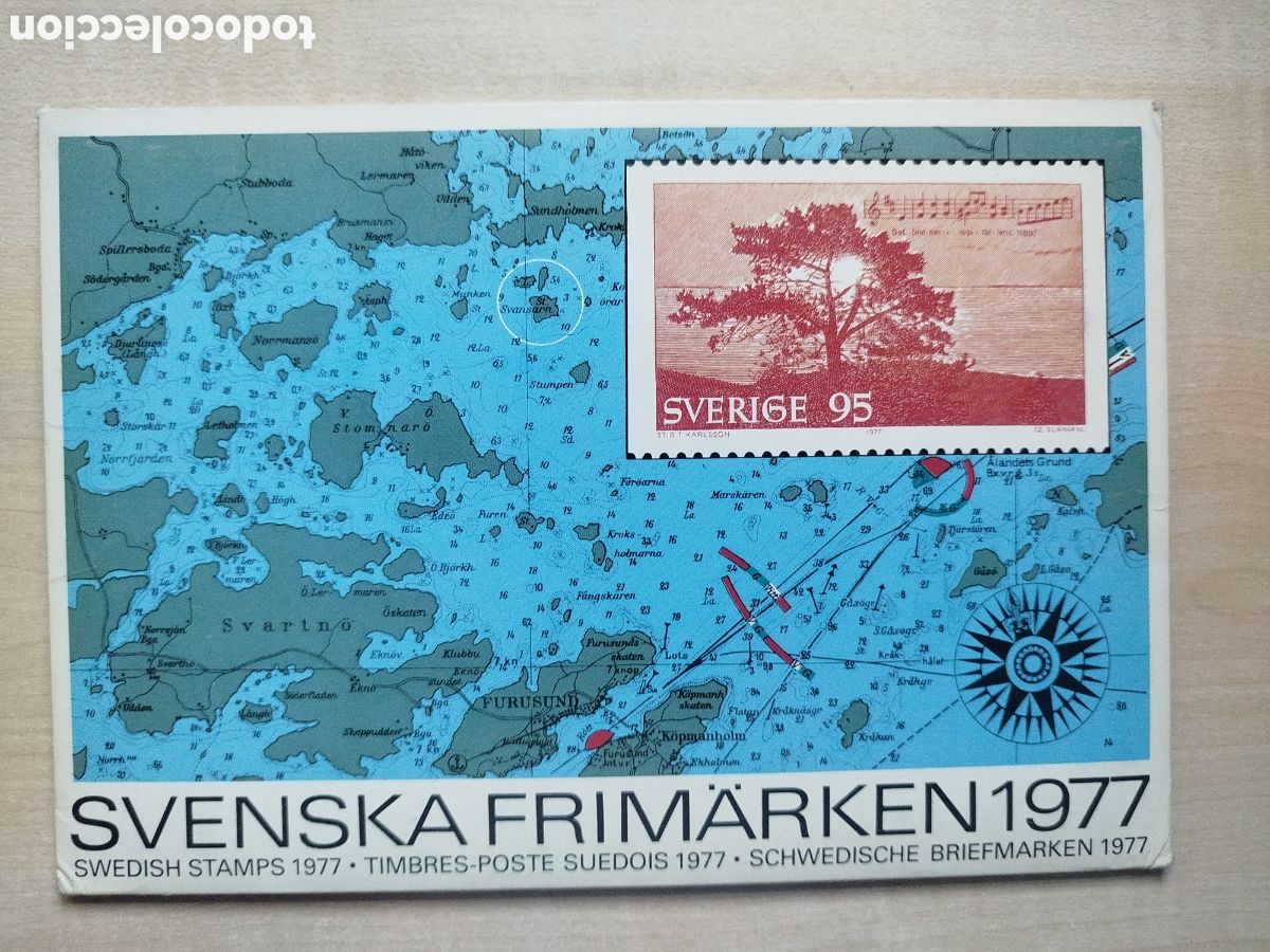 Sellos: Suecia 1977. Libro / Pack Anuario Oficial Completo - Svenska Frim&auml;rken MNH