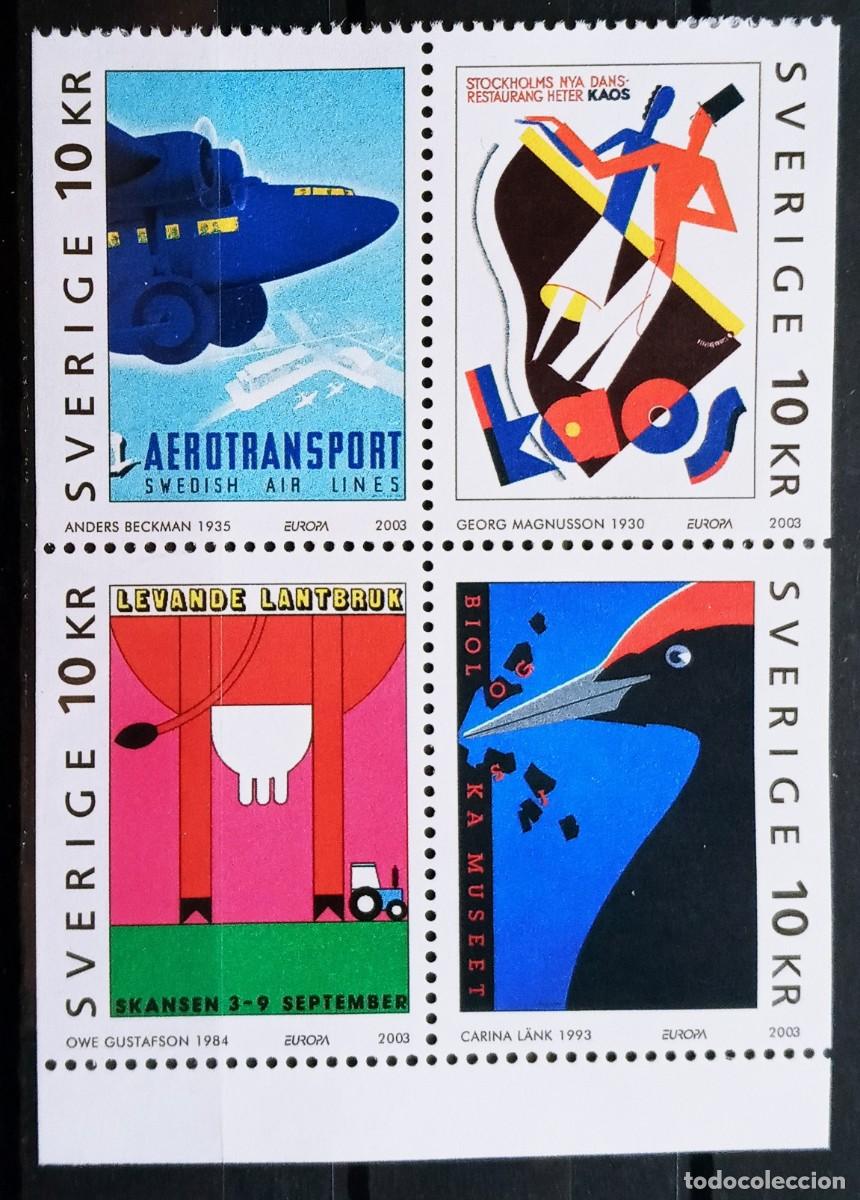 Sellos: SUECIA - IVERT 2317/20 NUEVOS ** EUROPA CEPT A&Ntilde;O 2003 ARTE EN LOS CARTELES