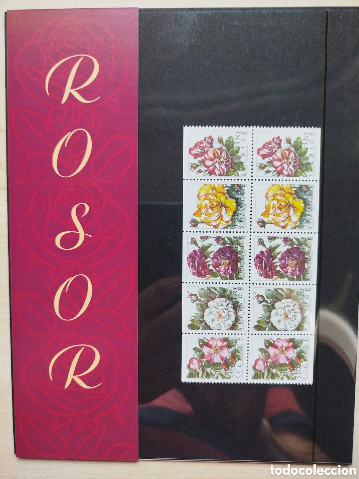 Sellos: Lote 2 Carpetas Oficiales Suecia - Rosas (1991) y Gatos (1996) - Sellos MNH