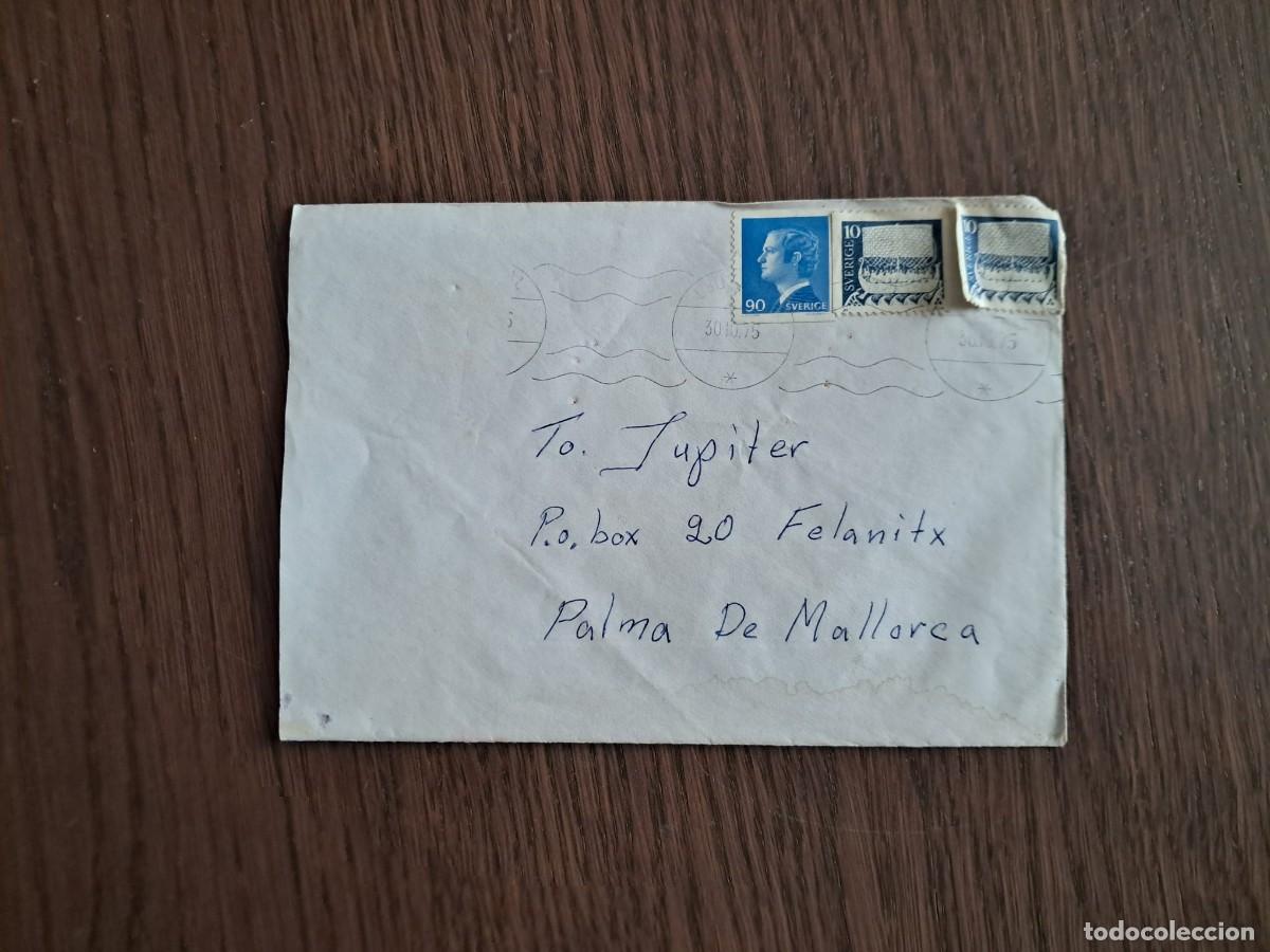 Sellos: sobre, carta circulada con sellos de Suecia, a&ntilde;o 1975, radioaficionado.