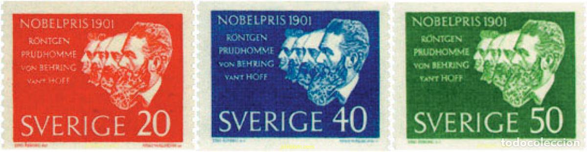 Sellos: 107684 MNH SUECIA 1961 60 ANIVERSARIO DE LOS PREMIOS NOBEL