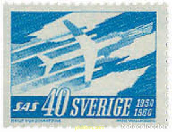 Sellos: 107574 MNH SUECIA 1961 10 ANIVERSARIO DE LA SCANDINAVIAN AIRLINES SYSTEM
