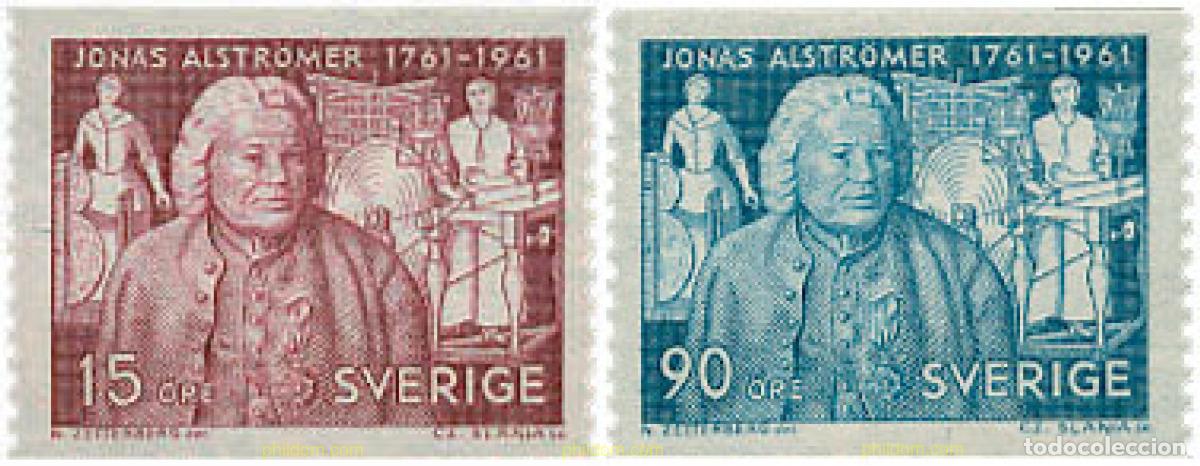 Sellos: 107622 MNH SUECIA 1961 BICENTENARIO DE LA MUERTE DE JONAS ALSTR&Ouml;MER
