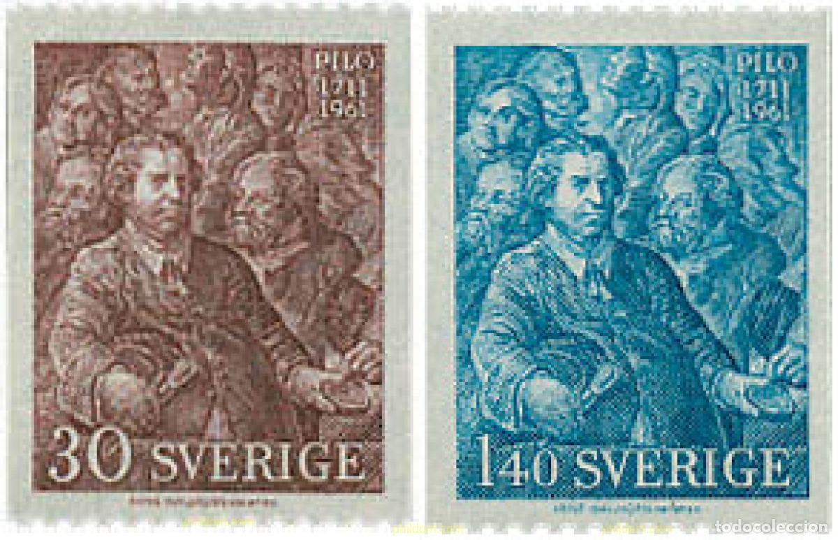 Sellos: 107610 MNH SUECIA 1961 250 ANIVERSARIO DEL NACIMIENTO DE CARL GUSTAF PILO
