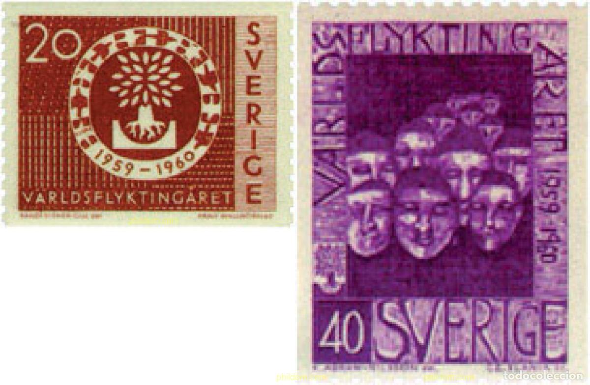 Sellos: 107556 MNH SUECIA 1960 A&Ntilde;O MUNDIAL DE LOS REFUGIADOS