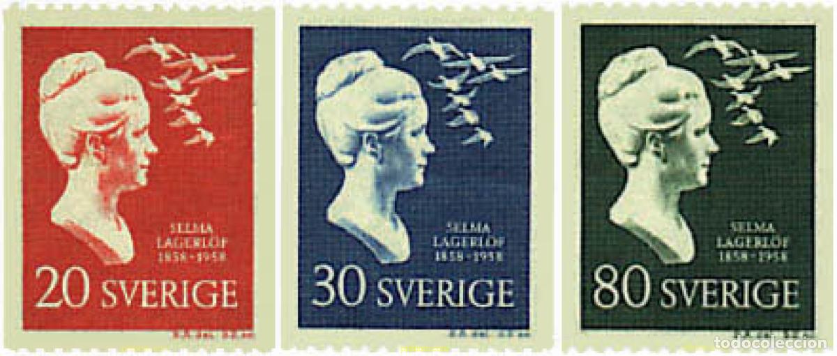 Sellos: 70398 MNH SUECIA 1958 CENTENARIO DEL NACIMIENTO DE SELMA LAGERLOF
